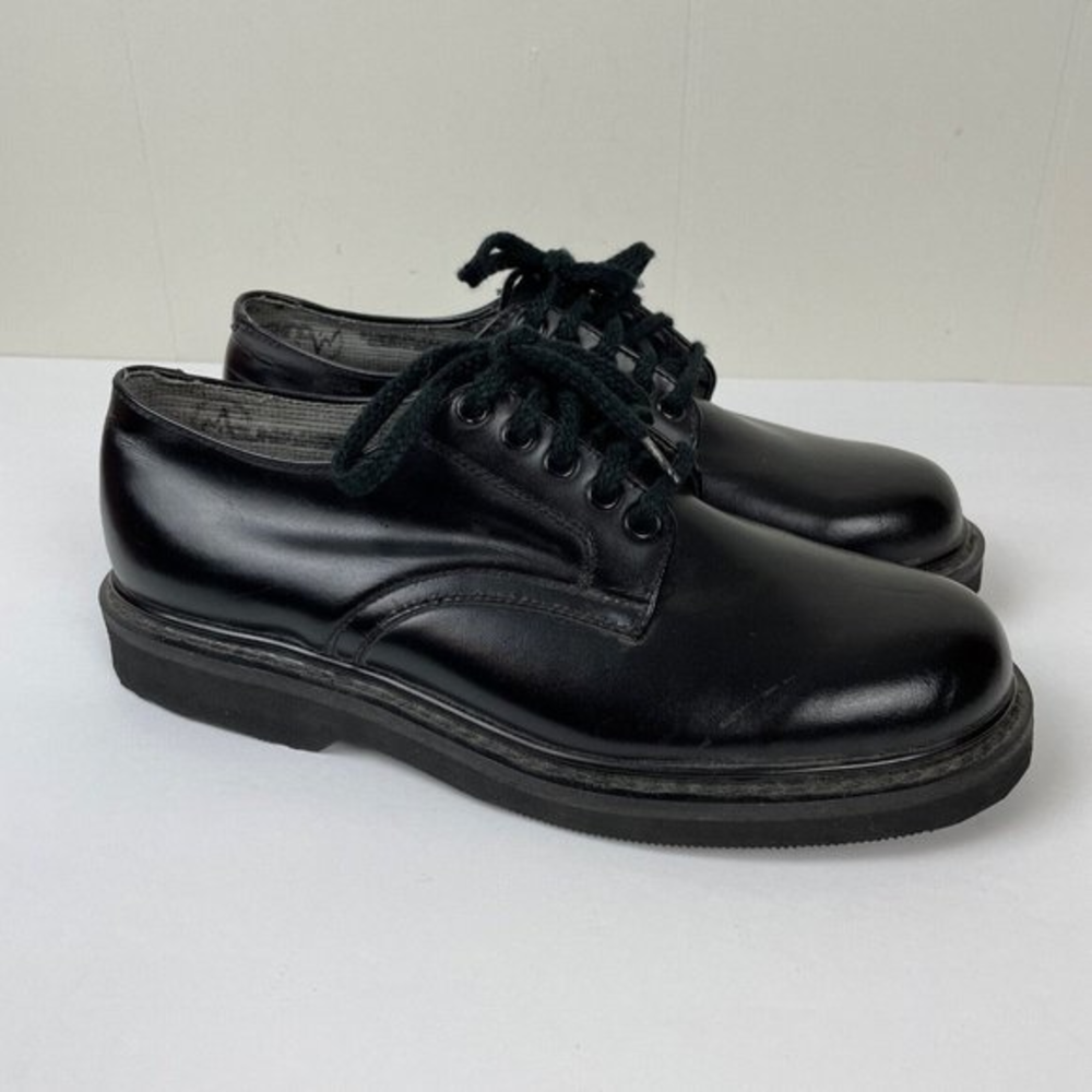 Vintage Mountaineer Brand Oxford Shoes Black Leather Chunky Mens 7 Womens 8.5